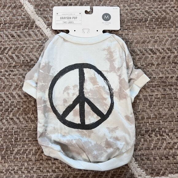 Grayson Pup The Label Dog Peace Shirt Sz M - Picture 1 of 4